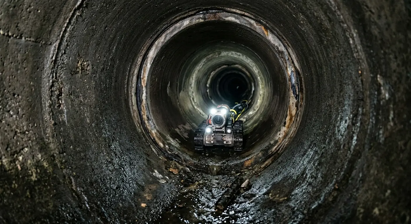 Robotic sewer camera inspecting pipe interior for Sewer Line Repair in Vineland